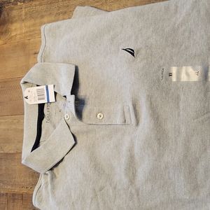 Nautica Gray Long Sleeve Polo